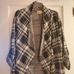 Black and white plaid cardigan